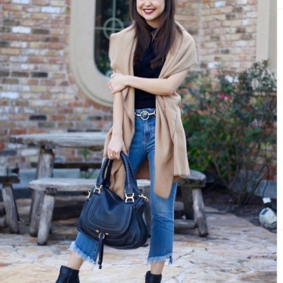 Le Moda Open Front Fleece Vest Cardigan Long Line Camel Soft Pockets Lagenlook - Picture 8 of 14